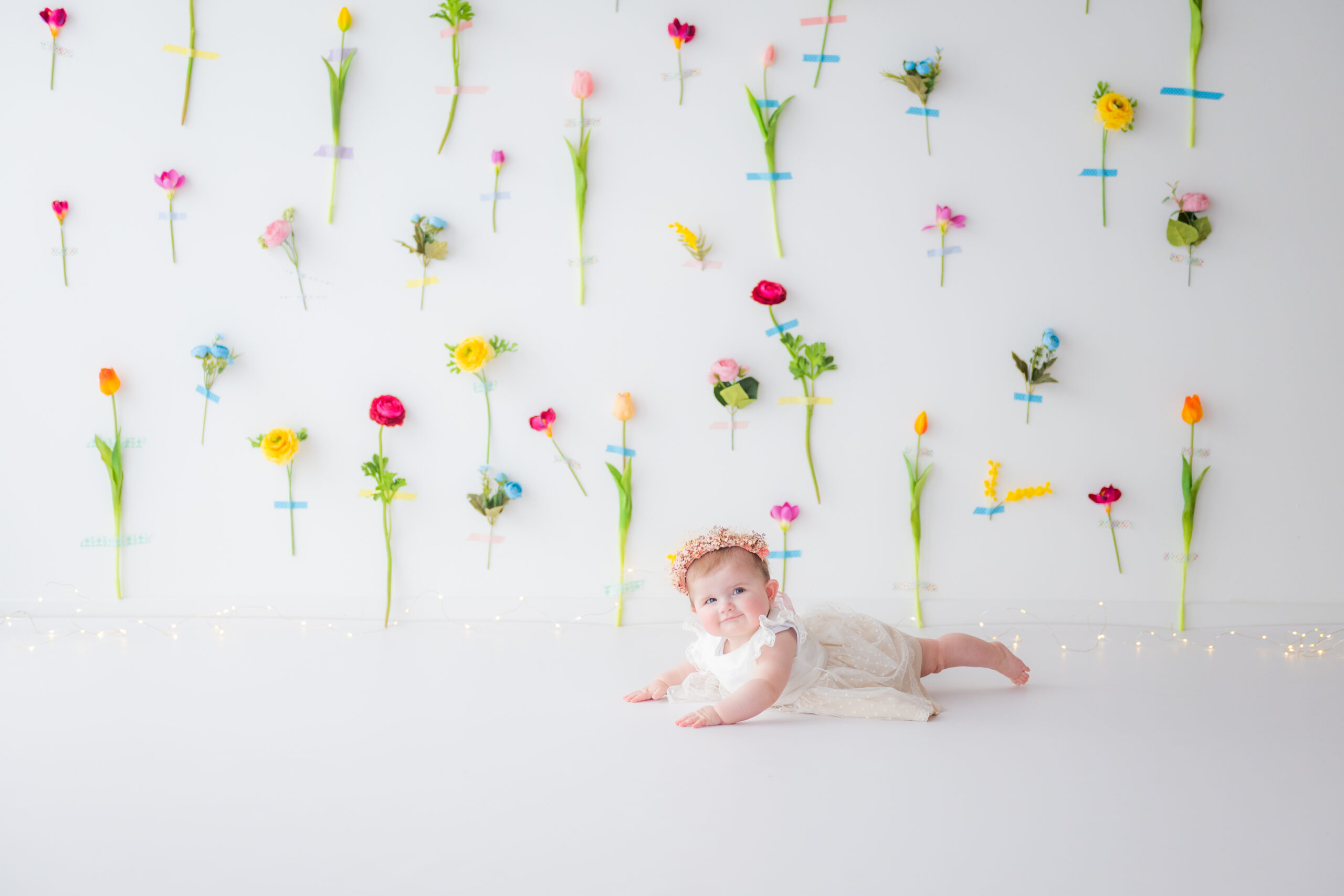 babyfotoshoot in lentethema voor baby's en kinderen bij Sarah Van Ruyssevelt Photography